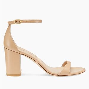 Stuart Weitzman Nudist Block 75MM Sandals | Nude Block Heel Sandal